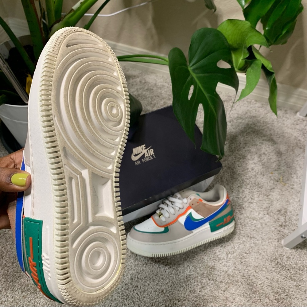Nike Low-Top Sneakers - Sail Signal, Blue, Green with Orange accents